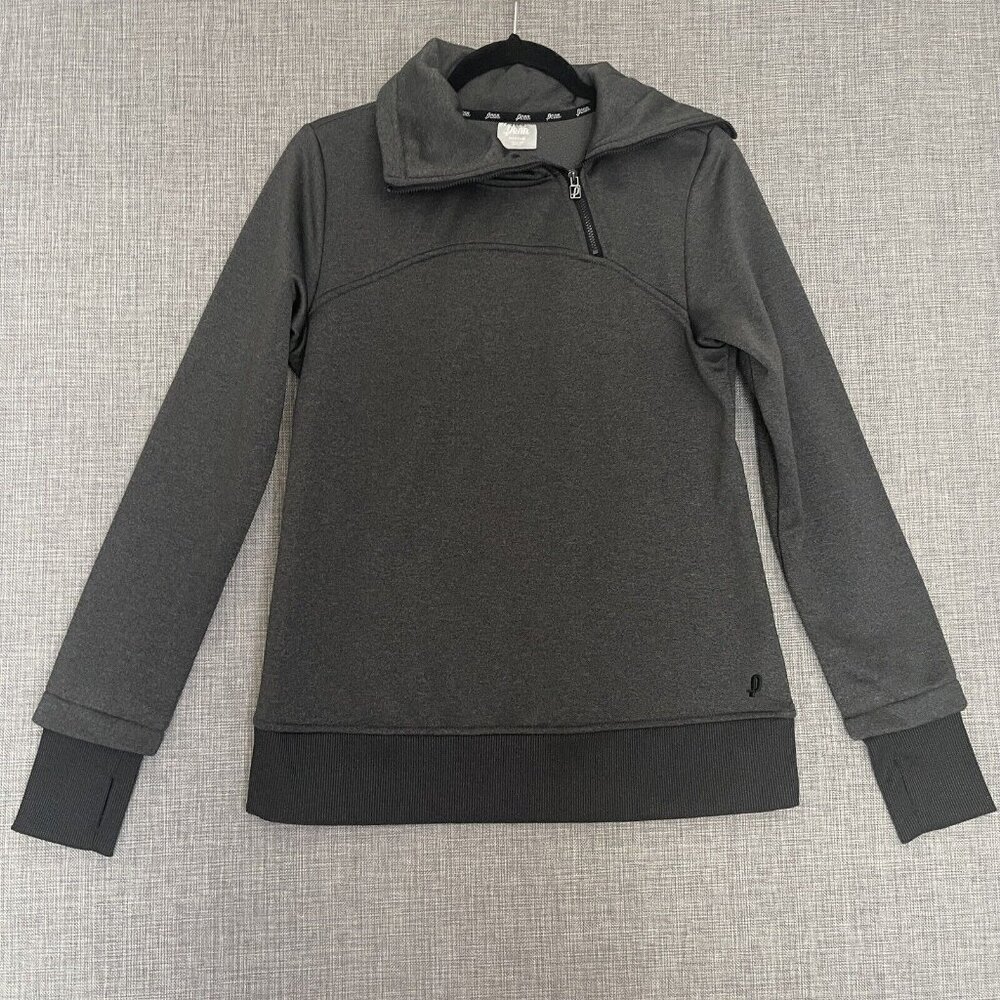 Penn Sport Sweater Womens Medium Turtle Neck Zip Tennis Heather Grey